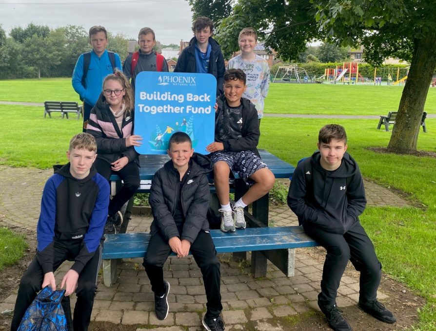 Some of the young people from Crossgar Youth Club pictured before setting off for their ‘Think Health, Keep Fit’ activities which have been supported by the Phoenix Energy Building Back Together Fund.