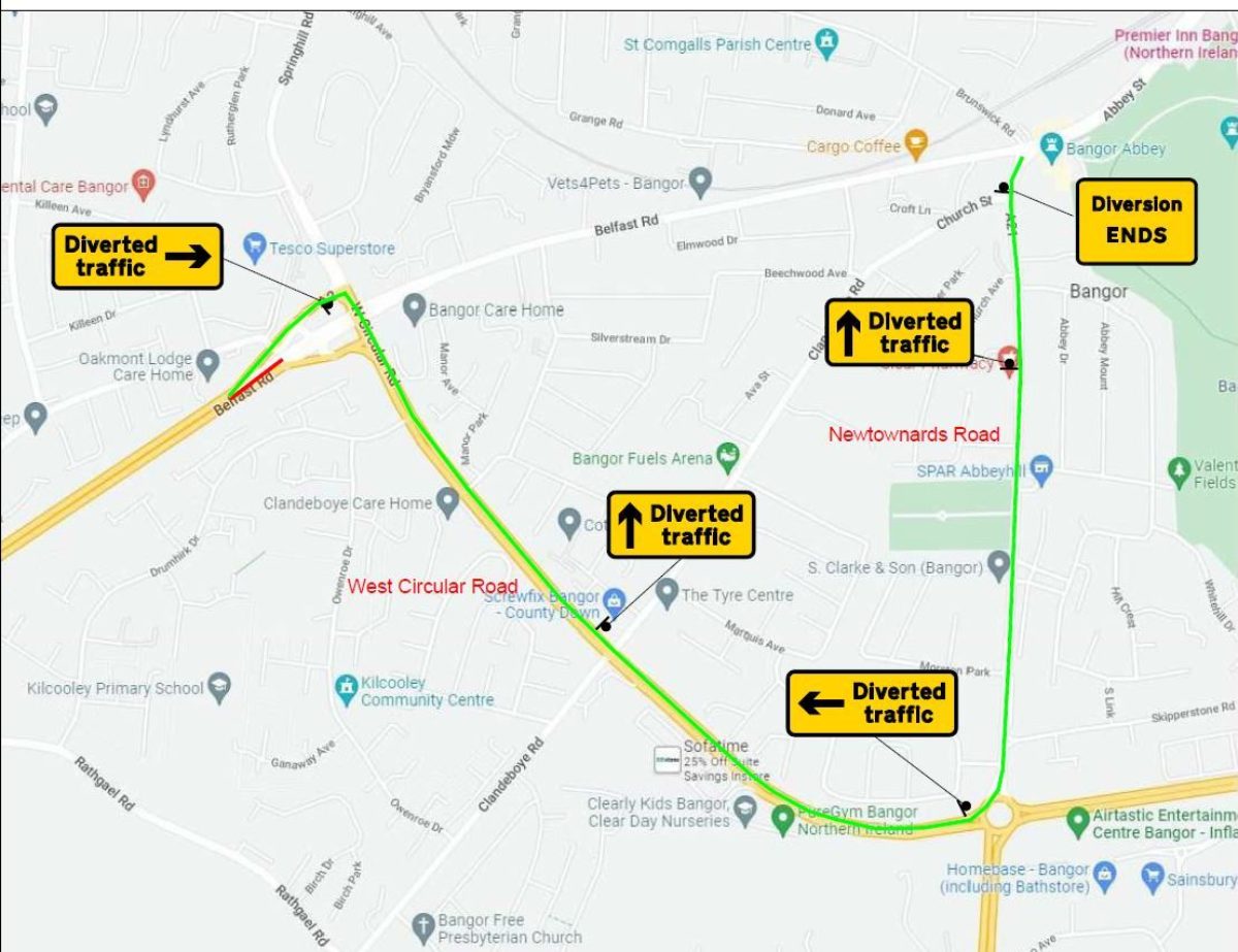 Diversion Map For August Weekend Work