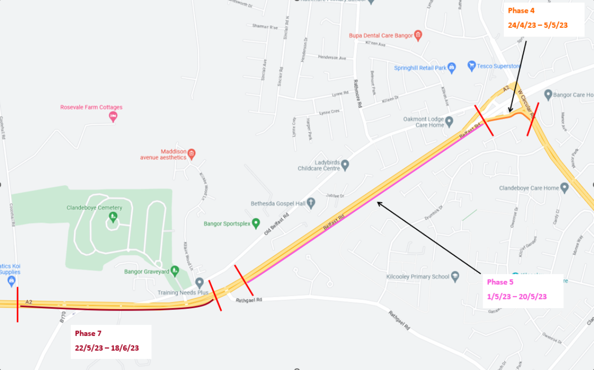 Phase 4-7 of Works: 7 Bar Reinforcement, Belfast Road, Bangor